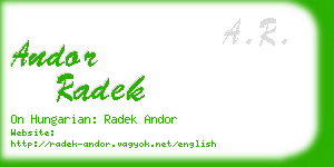 andor radek business card